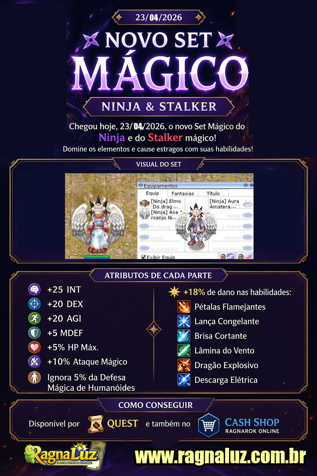 23/03/2024 - Novo set ninja e stalker mágico, aproveitem!