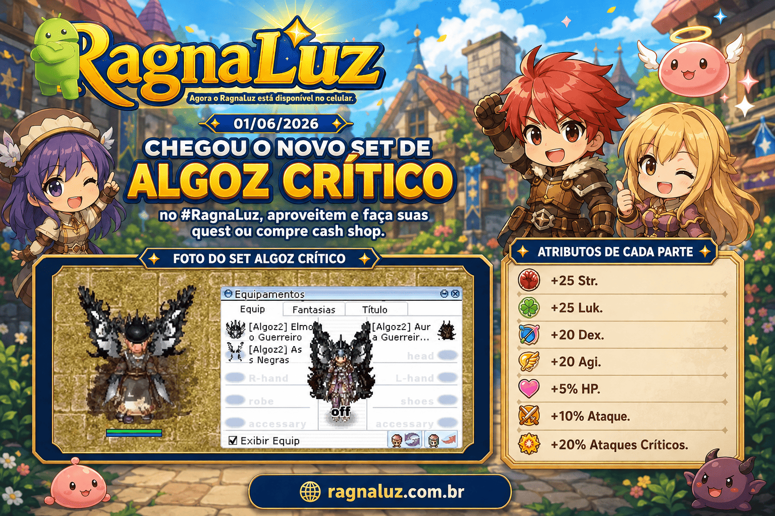 01/06/2026 - Novo set algoz de crítico já disponível.